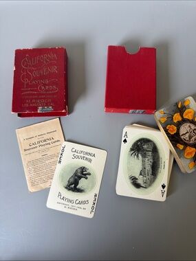 Antique 1907-1909 Art Nouveau California Souvenir Playing Cards Vintage Set